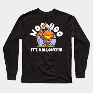 Halloween Jack-o-lantern (on dark colours) Long Sleeve T-Shirt